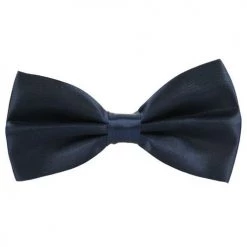 AnneCart Navy Satin Pre-Tied Bow Tie
