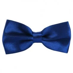 Hurly-Burly Neck Ties Royal Blue Satin Pre-Tied Bow Tie