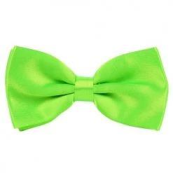 AnneCart Fluro Green Satin Pre-Tied Bow Tie Neck Ties