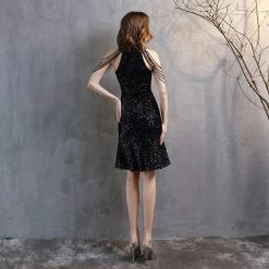 Global Lover Sequins Scoop Neck Party Dress Women's