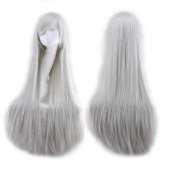 DHGate Silver Grey Long Straight Cosplay Wig