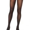 Leg Avenue Black Opaque Sheer To Waist Pantyhose Hosiery