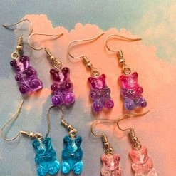 8Seasons Findings Blue Gummy Bear Earrings