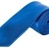 AnneCart Royal Blue Satin Skinny Neck Tie