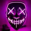 Annecart Purple The Purge Cross Eye Light Up Mask Halloween