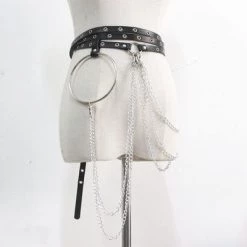 AnneCart Chunky Black Ring And Chain Belt Belts & Harnesses