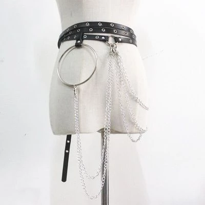 AnneCart Chunky Black Ring And Chain Belt Belts & Harnesses 4 AnneCart Chunky Black Ring And Chain Belt Belts & Harnesses