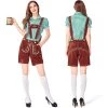 Hurly-Burly Oktoberfest Costumes And Accessories Ladies Brown Lederhosen With Green Shirt