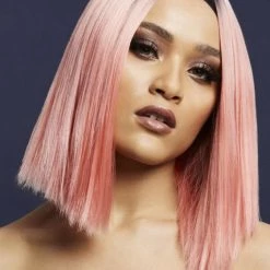 Smiffys Kylie Coral Pink Bob Wig