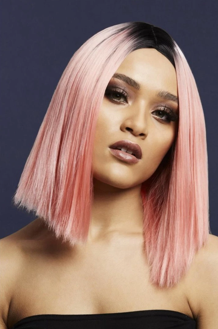 Smiffys Kylie Coral Pink Bob Wig 3 Smiffys Kylie Coral Pink Bob Wig