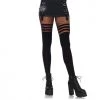 Leg Avenue Hosiery Black Faux Thigh High Stripe Tights