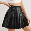 Instyles Black Pleather Tennis School Skirt
