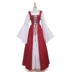 AnneCart Celebrations White And Red Bell Sleeved Oktoberfest Dress