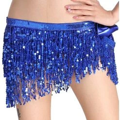 Best Dance Festival Wear Royal Blue Sequin Wrap Around Skirt