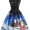 Global Lover Blue Winter Night Christmas Dress