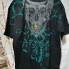 Hurly-Burly Short Sleeved Green Vine Skull Shirt T-Shirts