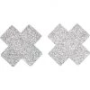 Smiffys Lingerie Silver Glitter Cross Nipple Pasties