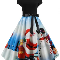 Dear Lover Dresses Christmas Vintage Cap Sleeve Dress