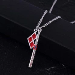 AnneCart Harley Quinn Bat & Diamond Necklace