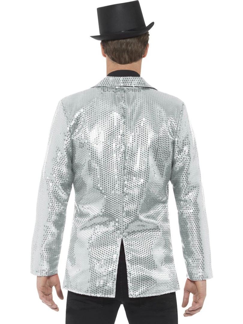 Smiffys Jackets & Vests Men's Silver Sequin Jacket 4 Smiffys Jackets & Vests Men's Silver Sequin Jacket