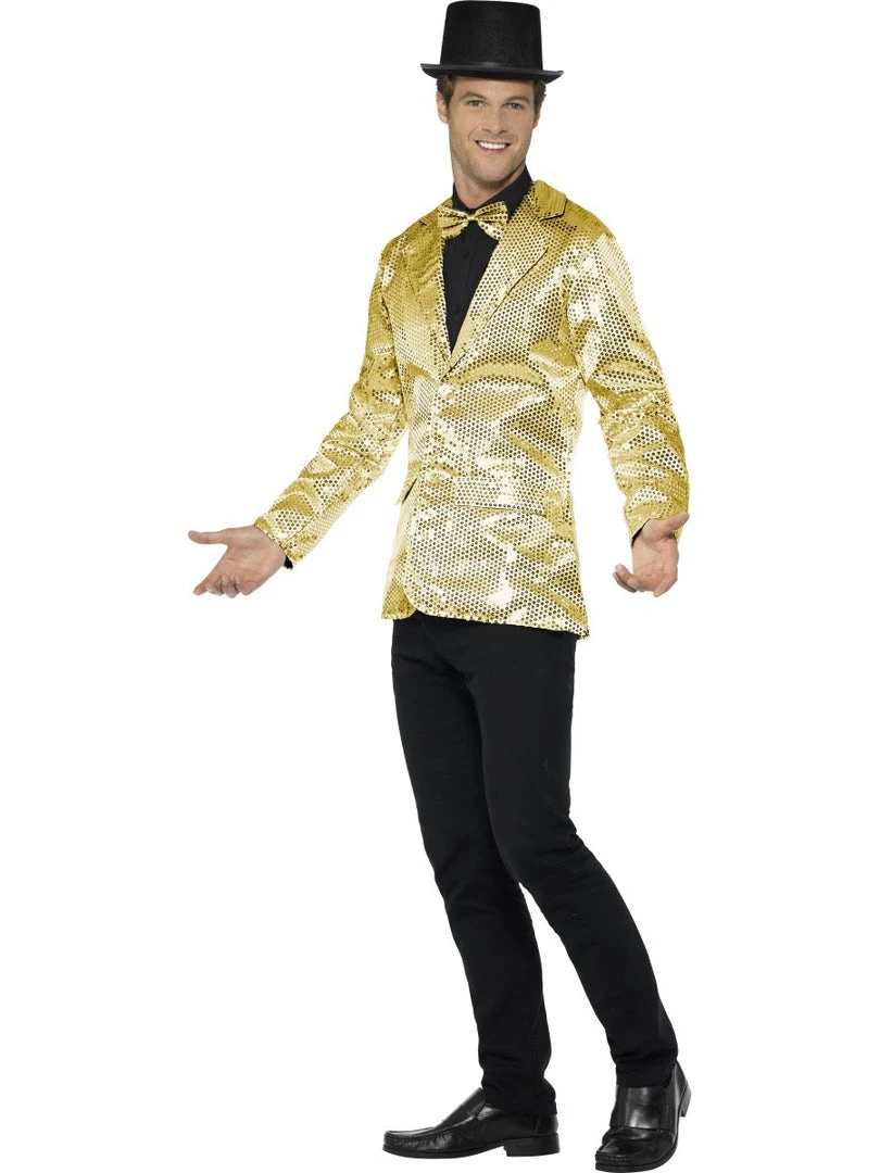 Smiffys Jackets & Vests Men's Gold Sequin Jacket 3 Smiffys Jackets & Vests Men's Gold Sequin Jacket