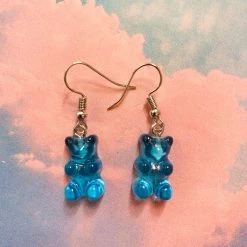 8Seasons Findings Blue Gummy Bear Earrings