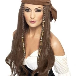 Smiffys Ladies Brown Pirate Wig