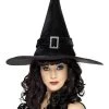 Smiffys Black Witch Hat With Buckle