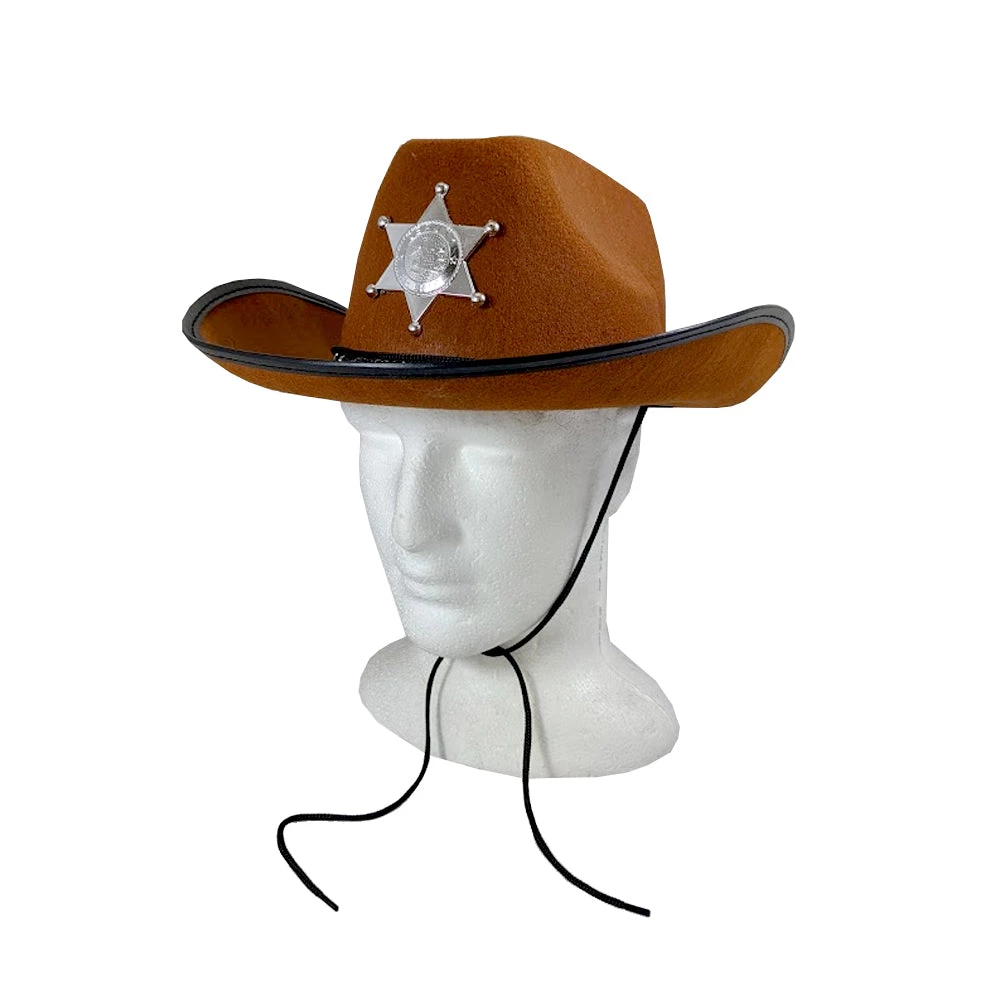 Trademart Brown Sheriff Hat With Silver Badge 3 Trademart Brown Sheriff Hat With Silver Badge
