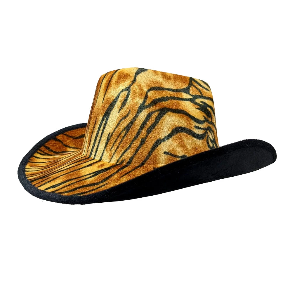 Trademart Tiger Print Cowboy Hat Cowboy & Western 3 Trademart Tiger Print Cowboy Hat Cowboy & Western