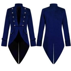 AnneCart Jackets & Vests Men's Blue Velvet Regency Style Tail Coat