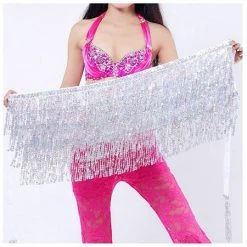 Best Dance Silver Sequin Wrap Around Skirt Festival Wear