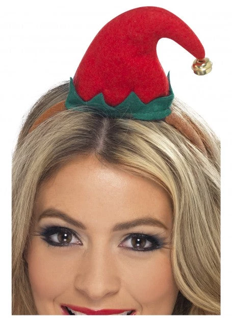 Smiffys Christmas Costumes Mini Elf Hat On Headband 3 Smiffys Christmas Costumes Mini Elf Hat On Headband