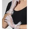 Hurly-Burly White Fingerless Lace Gloves
