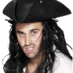 Smiffys Black Tricorn Pirate Hat