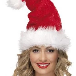 Smiffys Celebrations Red Tinsel Santa Hat