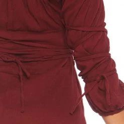 Leg Avenue Dresses Burgundy Peasant Dress