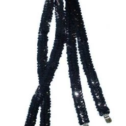 Trademart Black Sequin Suspenders