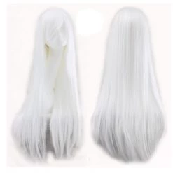 DHGate White Long Straight Cosplay Wig