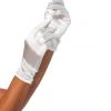 Hurly-Burly Wrist Length White Satin Gloves 2 Hurly-Burly Wrist Length White Satin Gloves