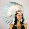 Interalia Turquoise Blue Indian Feather Headdress