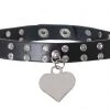 Gold Star Heart Diamanté Black Choker