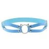AnneCart Belts & Harnesses Baby Blue PU Leather Leg Garter With Cat O-Ring