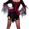 Unknown Halloween Ladies Red And Lace Vamprie Costume
