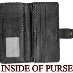 Hurly-Burly White Stitched Tattoo Purse