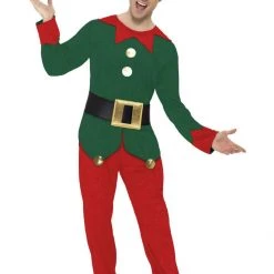 Smiffys Christmas Costumes Deluxe Christmas Elf Mens Costume