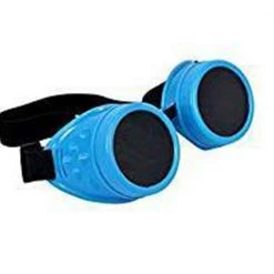 Malltop Neon Blue Steampunk Goggles