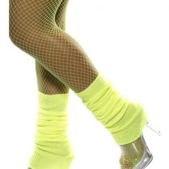 Smiffys 80's - 90's Workout & Hiphop 80's Neon Yellow Leg Warmers