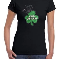 Hurly-Burly Celebrations Glitter Rhinestone Irish Princess T-Shirt