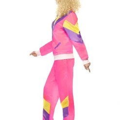 Smiffys Women's Pink 80's Work Out Shell Suit 80's - 90's Workout & Hiphop